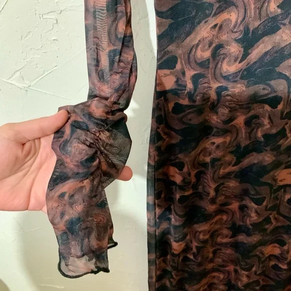 NWT Lost + Wander Contessa Long Sleeve Mesh Midi Dress Sz Large - Picture 9 of 13